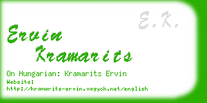 ervin kramarits business card